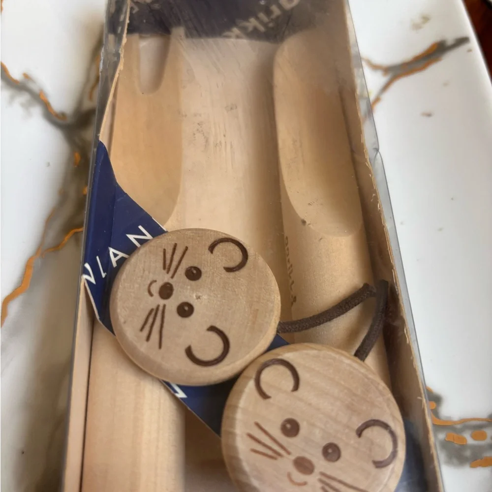 Vintage Aarikka Finland wooden mouse cheese serving set